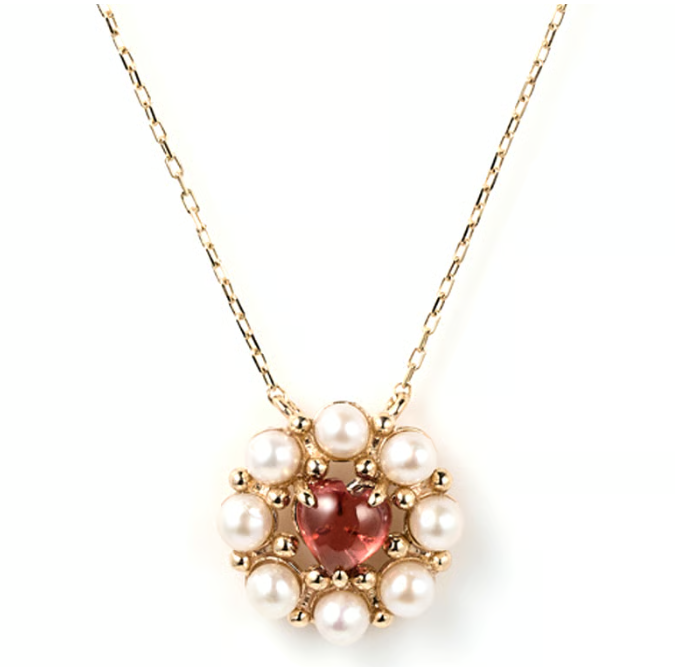 My Love( マイラブ)Heart Garnet Necklace・Ring K10YG