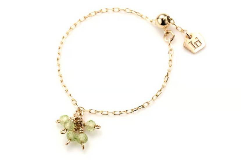 Peridot Chain Ring K10YG
