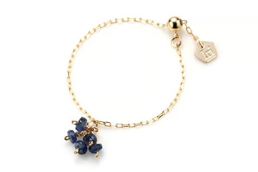 Blue Sapphire Chain Ring K10YG